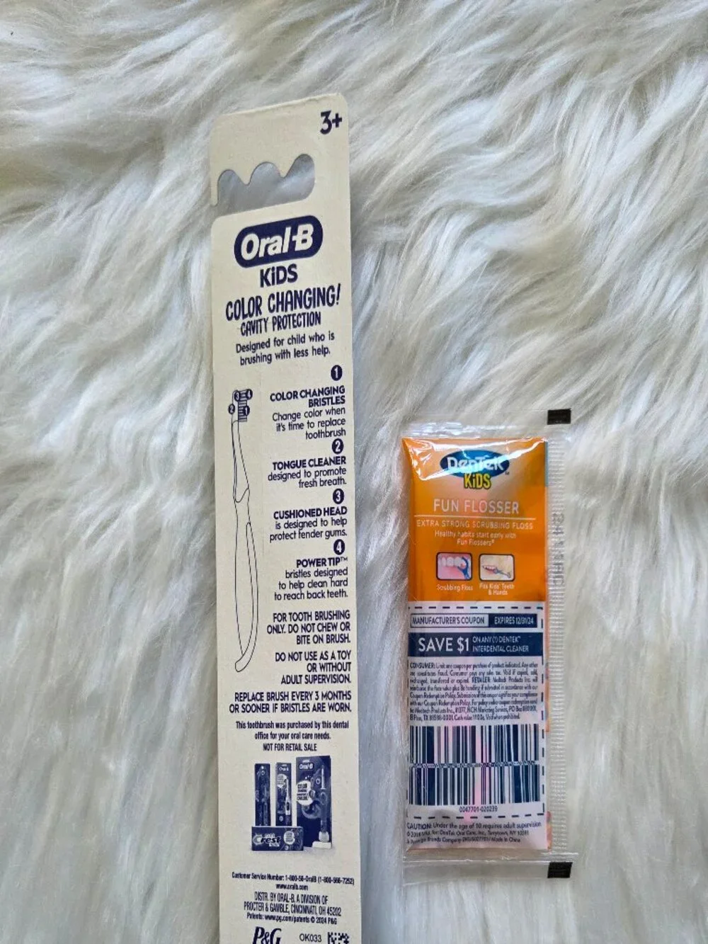 Kids Oral B Color Changing Toothbrush & Dentek Kids Fun Flossers